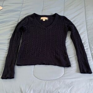 American Eagle Outfitters Dark Blue V-Neck Sweater